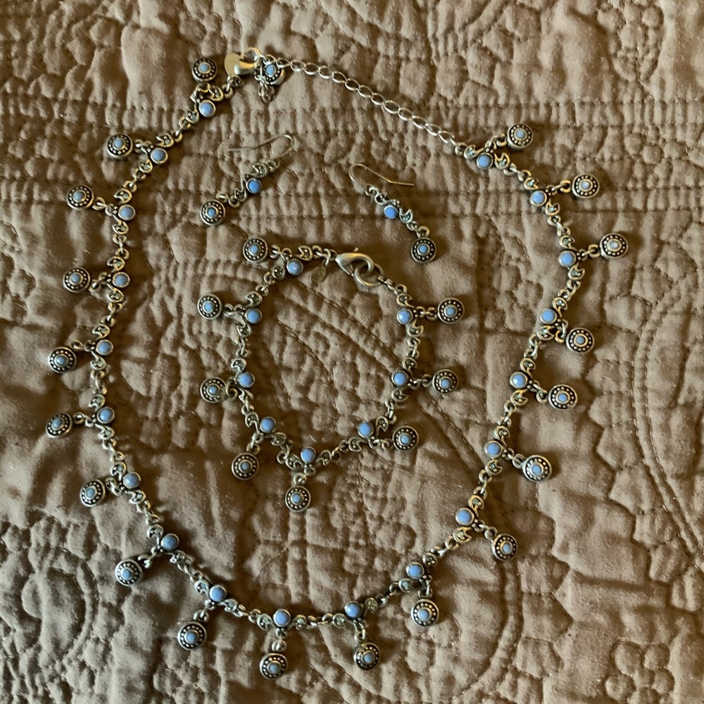 Pale Blue Circle jewelry set